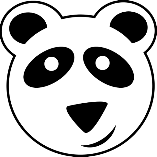 panda smirking logo