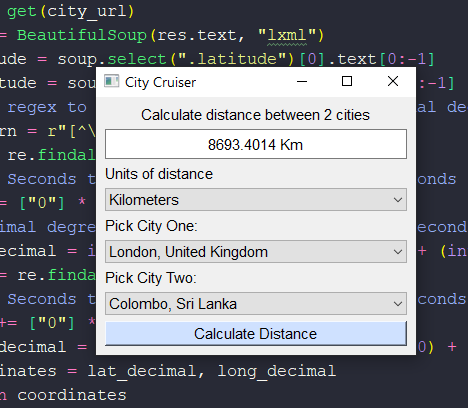 City Distance Calculator